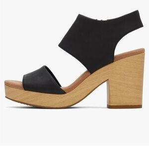 TOMS Majorca Black Leather Heels